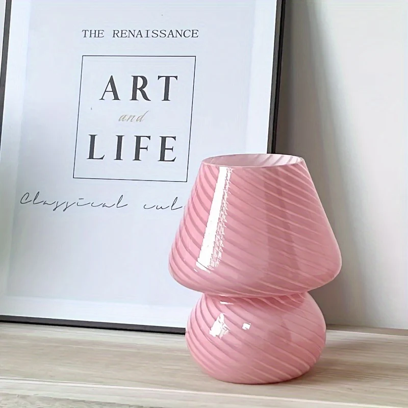 Murano-Style Glass Mushroom Lamp | USB Dimmable Table Light