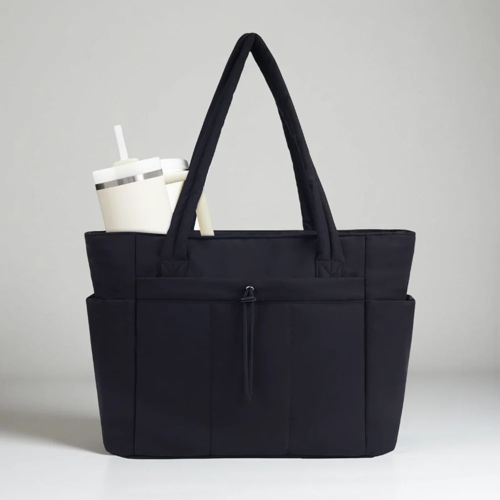 Womens Tote Bag Quilted Puffer Laptop Sleeve Travel Organizer