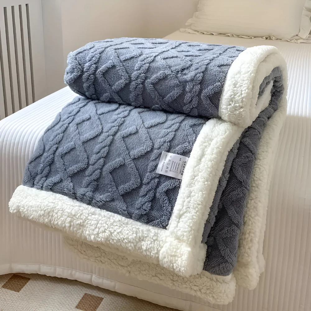Blanket Throw Quilted Textured Layer Design