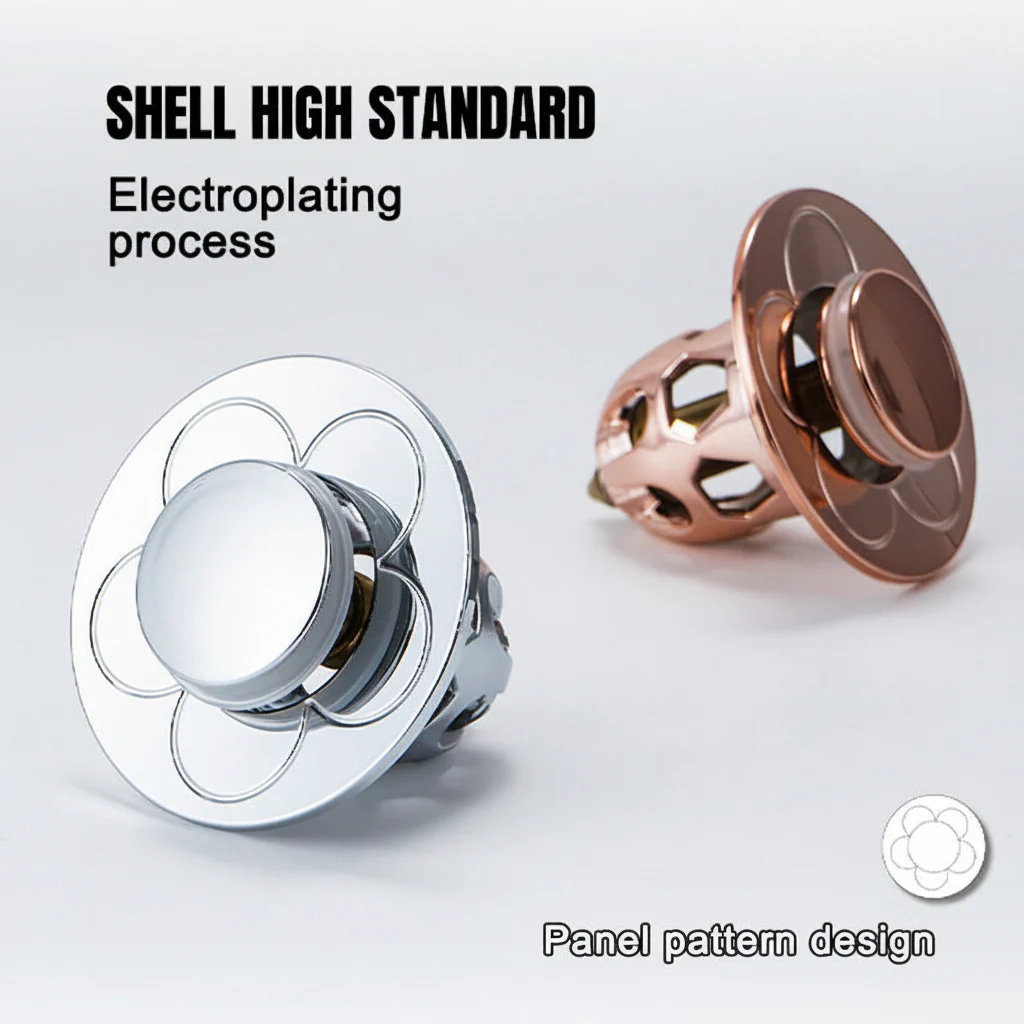 Sink Drain Stopper Pop Up Stainless Steel Anti Clog Bathroom Plug