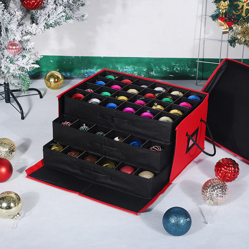 Christmas Ornament Storage Box Stackable Trays Dividers