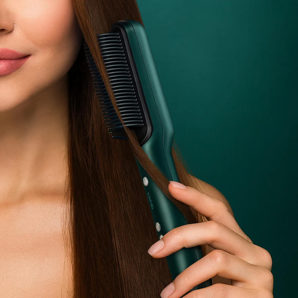 Hair Straightening Comb Heated Styling Brush Tool