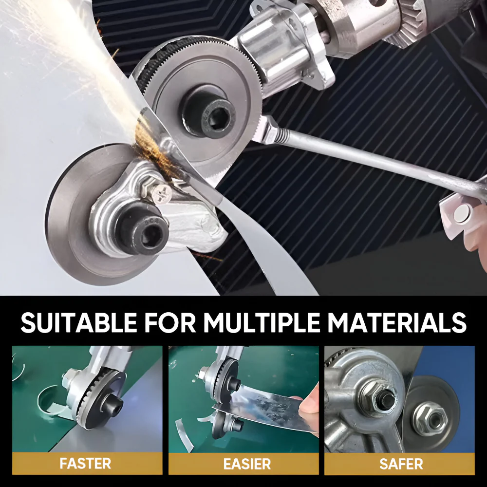 Drill Attachment Metal Cutting Tool Double Head Sheet Nibbler
