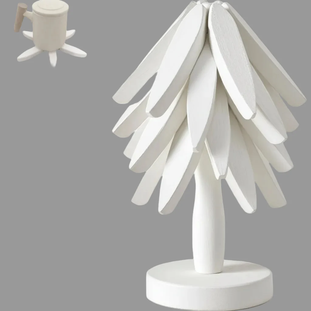 Kitchen Trivet Wooden Heat Resistant Folding Tree Design Set