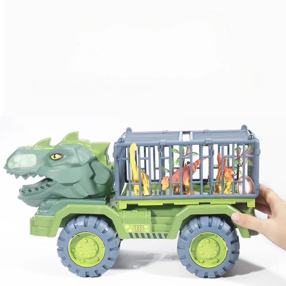 Dinosaur Toy Truck Playset Cage Vehicle Figure Set