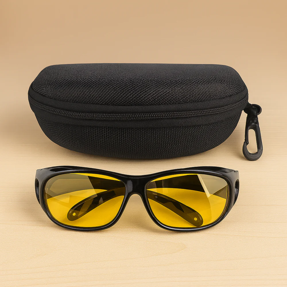 Night Driving Glasses Anti Glare Yellow Lens Protective Eyewear