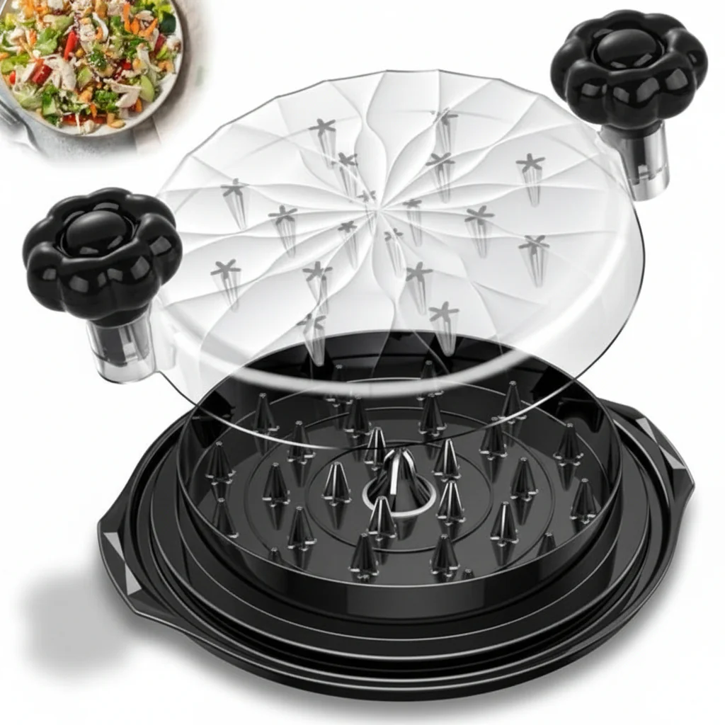 Kitchen Tool Manual Meat Shredder Glass Bowl Non Slip Base