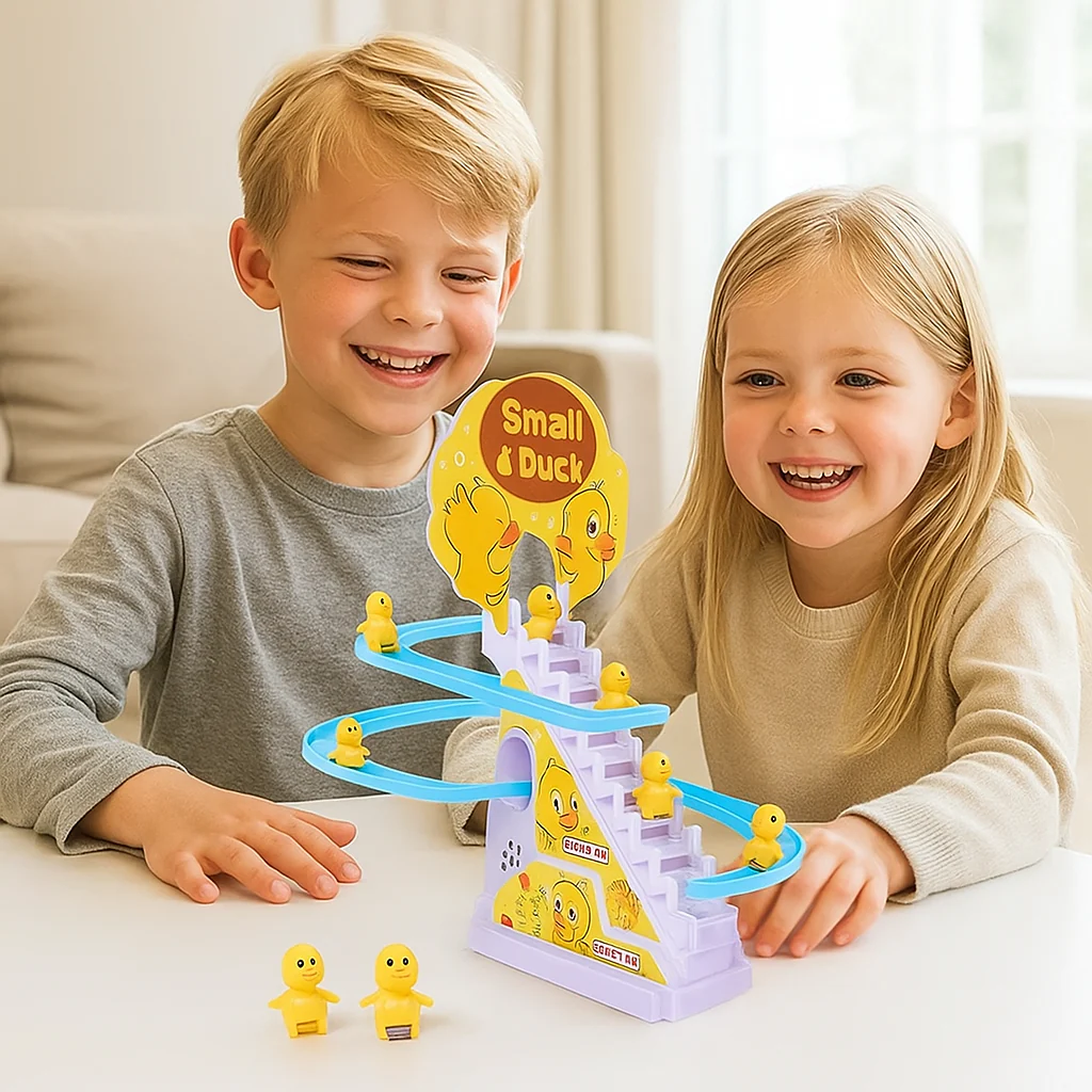 Kids Toy Duck Slide Interactive Music Light Playset