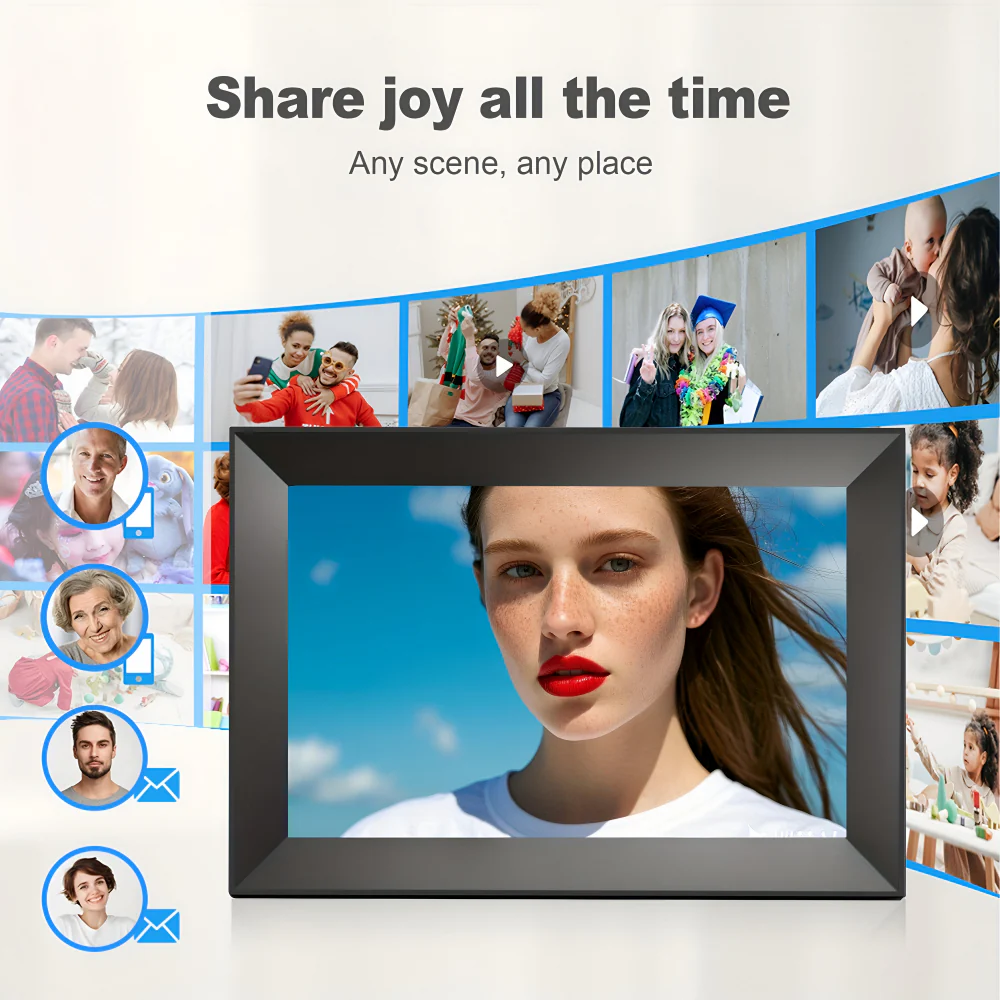 Digital Photo Frame WiFi Touchscreen HD Display Table Wall Mount