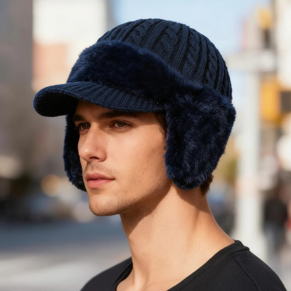 Winter Knit Hat Trapper Ear Flap Cap