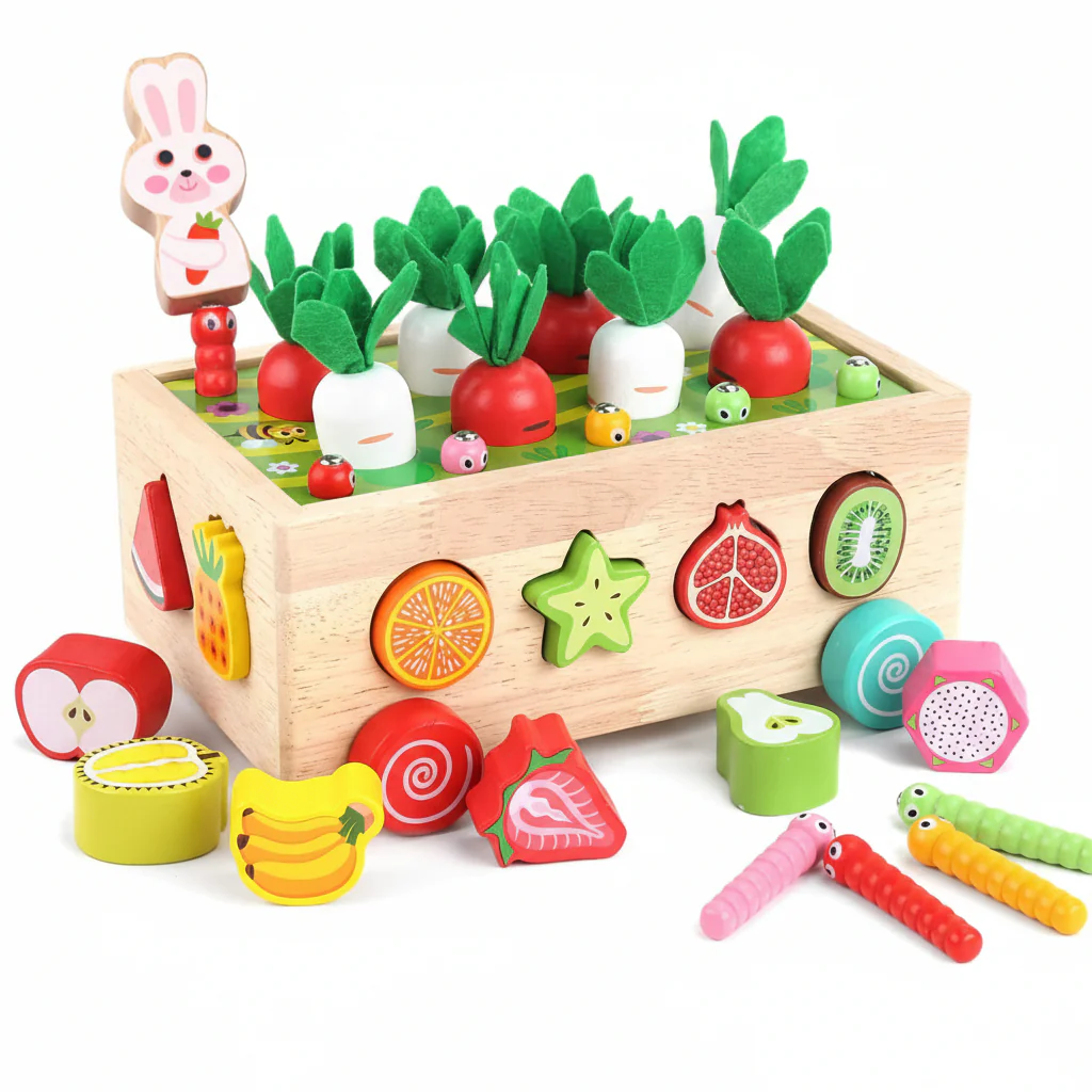 Wooden Montessori Toy Set Educational Farm Play