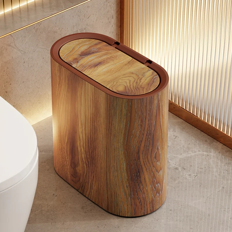 Marble Pattern Trash Can | Modern Bathroom & Kitchen Bin with Lid