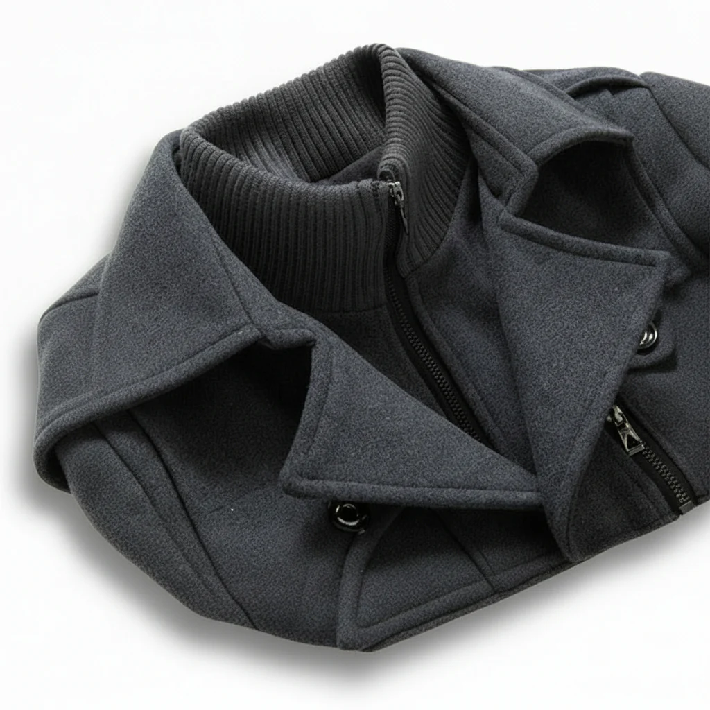 Men Winter Coat Blend Insulated Long Trench Jacket