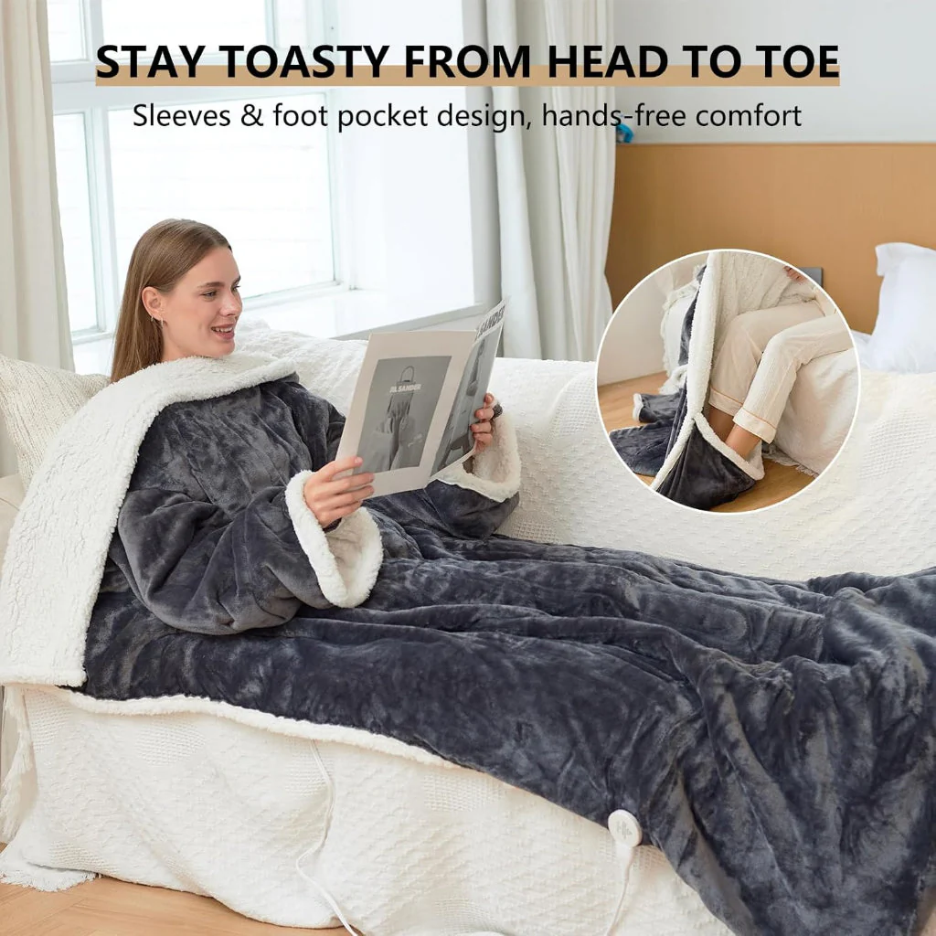 Winter Heated Blanket Wearable Electric Adult Throw