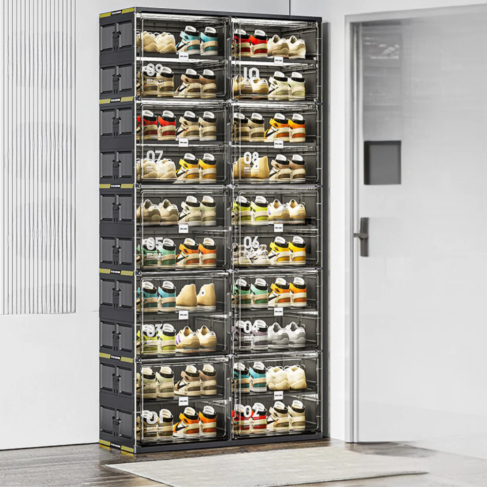 Shoe Storage 8 Tier Stackable Organizer Clear Bins