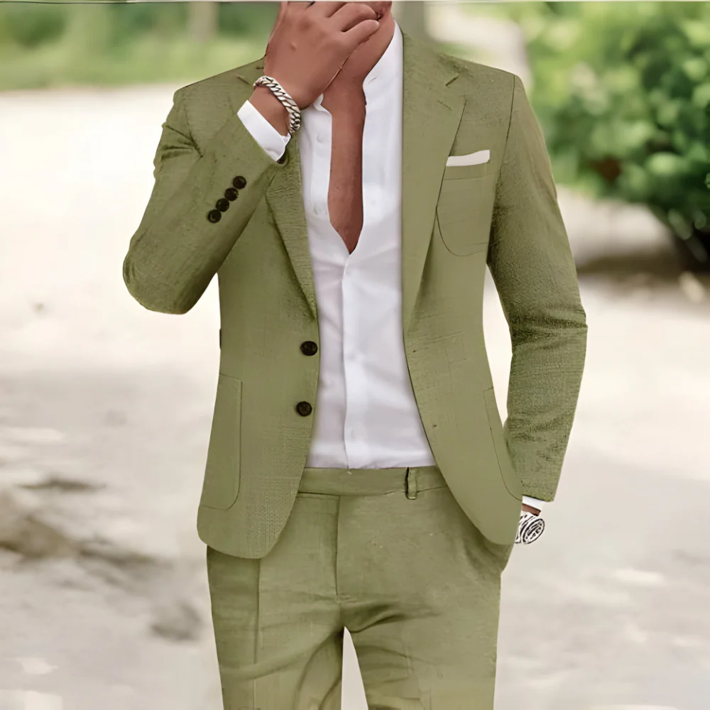 Men's Slim Fit Formal Suit Tailored Two Piece Occasion Set