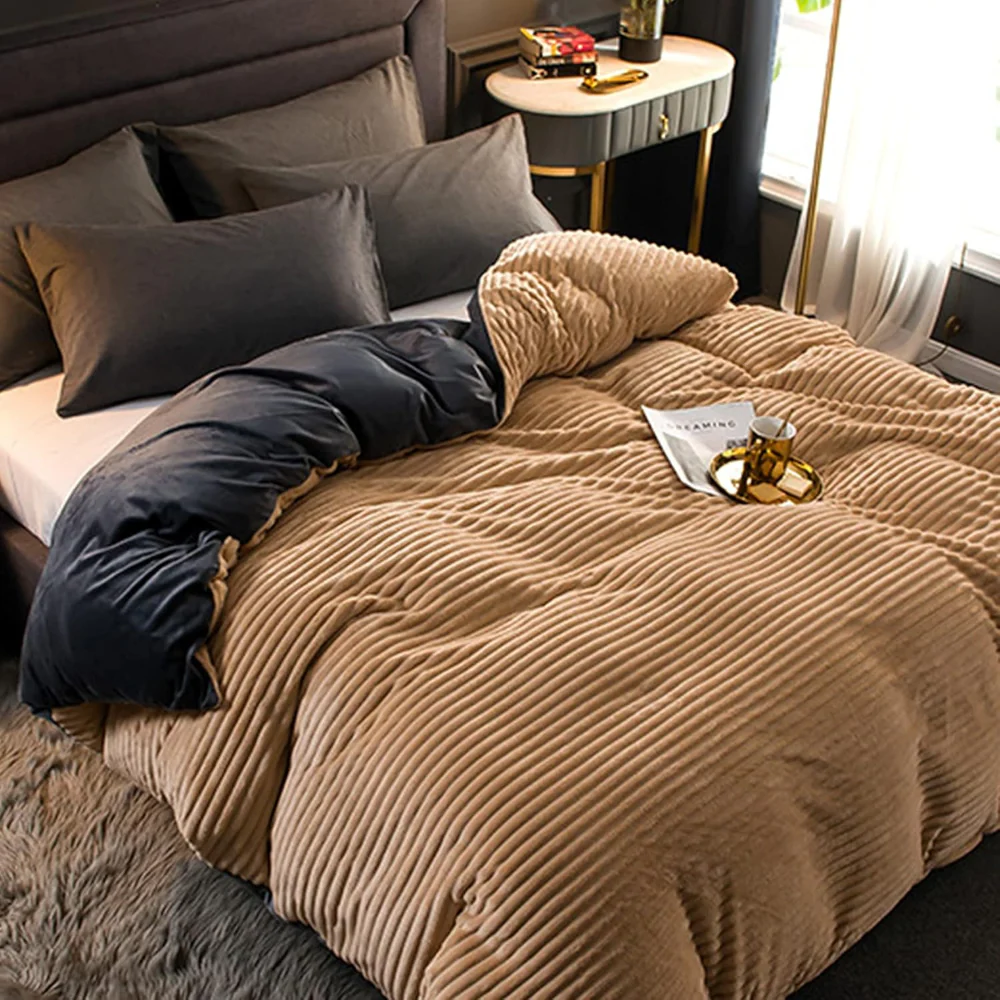 edding Duvet Cover Set Plush-Style Winter Bedspread Design