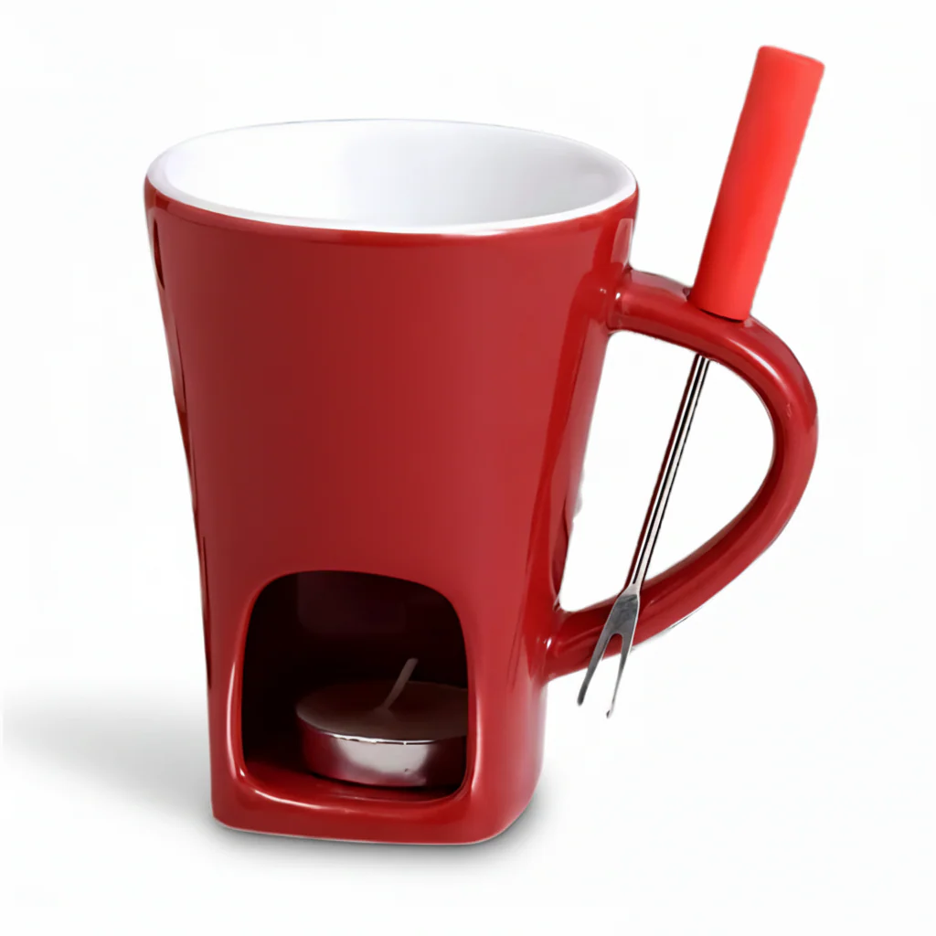 Fondue Set Ceramic Candle Heated Chocolate Cheese Dessert Pot