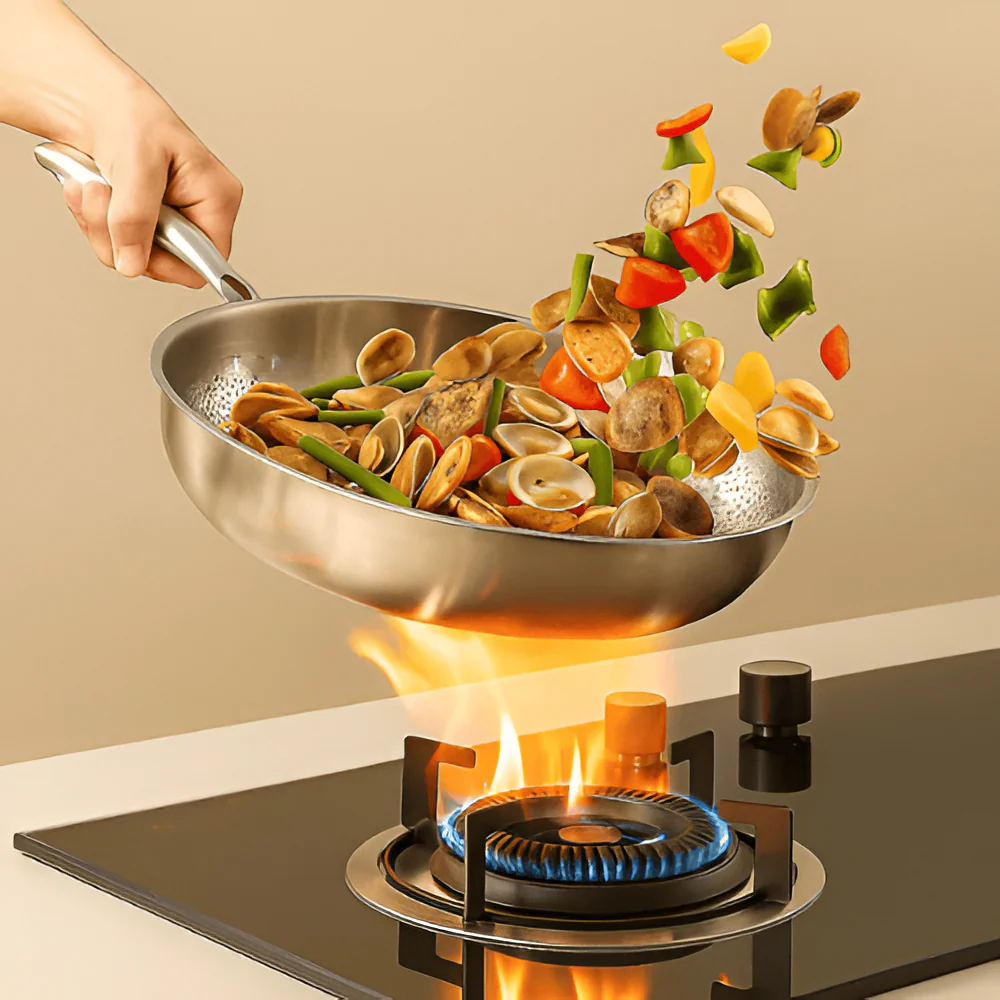 Frying Pan Titanium Cooking Skillet High Heat Use