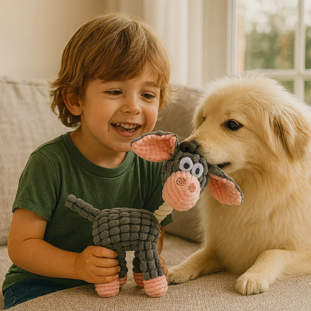 Dog Toy Rope Animal Chew Squeaker