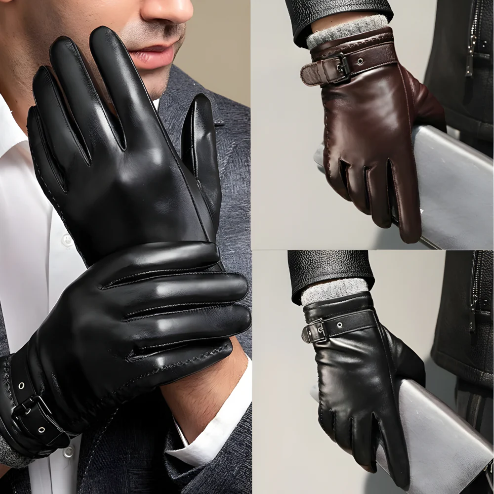 Men's Gloves Winter Touchscreen Strap Closure Driving Style