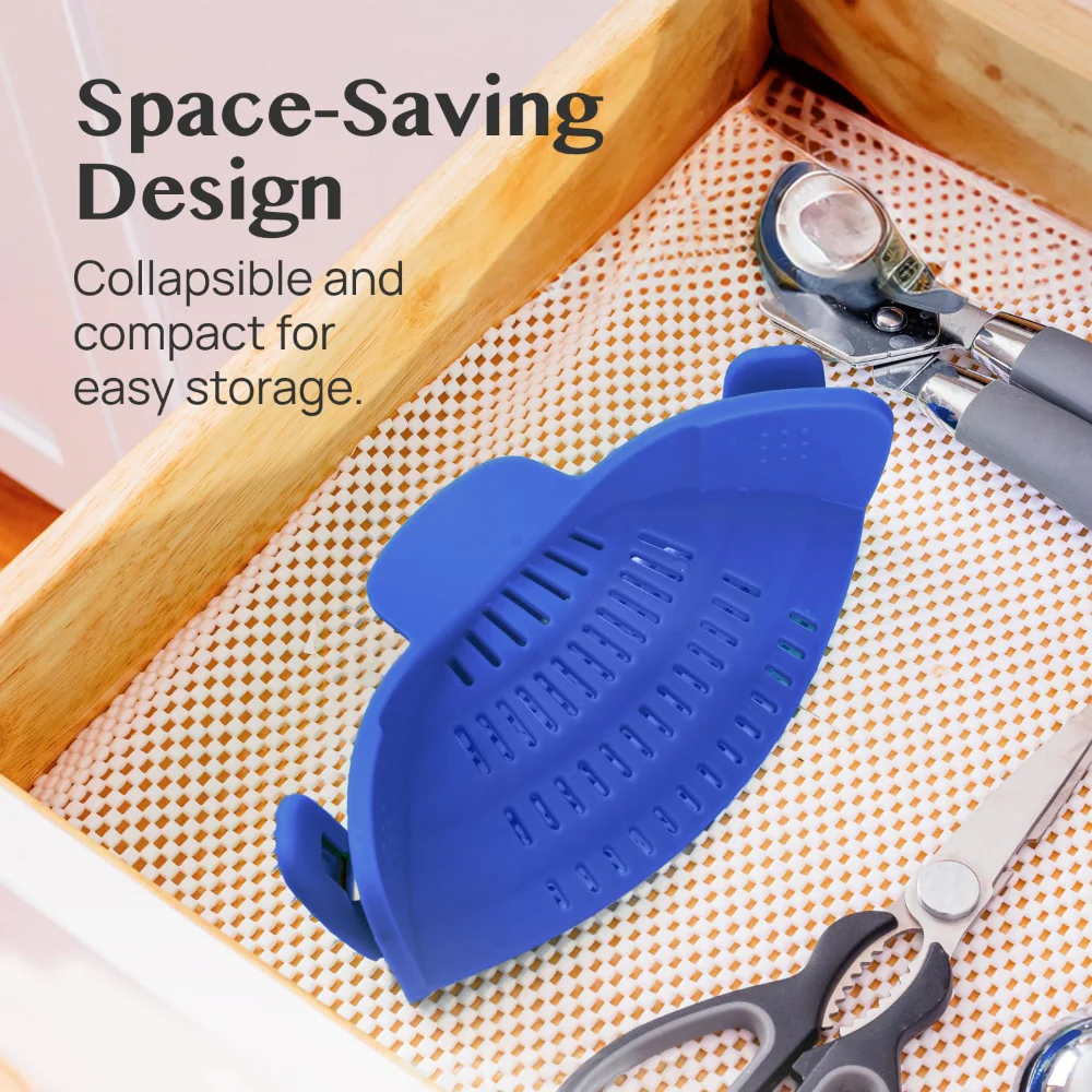 Kitchen Strainer Clip Style Pot Pasta Colander Silicone