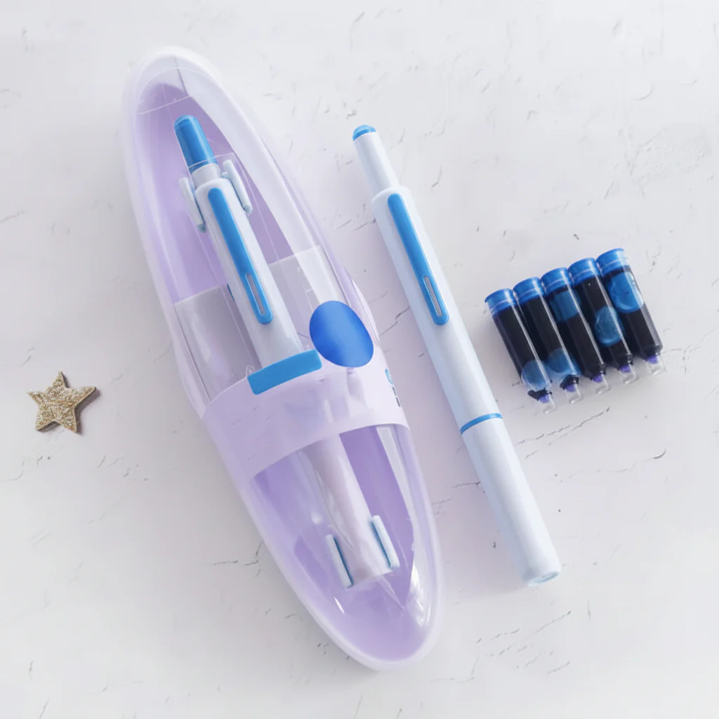 Fountain Pen Retractable Stainless Steel Refillable Writing Pen