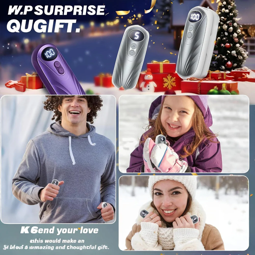 Hand Warmers Rechargeable LED Pocket Heater Set