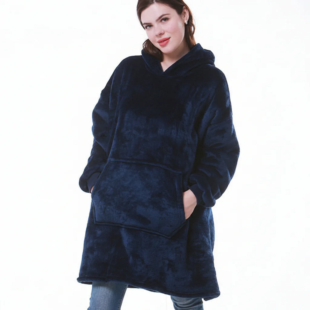 Wearable  Cozy Blanket Hooded Thick Warm Blanket