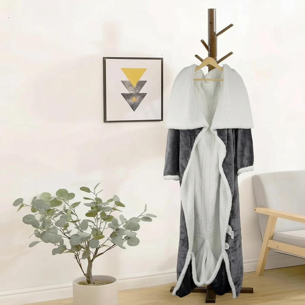 Electric Heated Blanket Wearable Sherpa Fleece Throw Adults