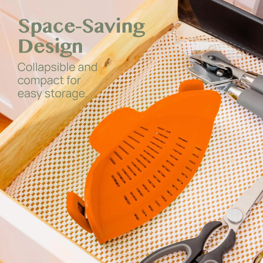 Kitchen Strainer Clip Style Pot Pasta Colander Silicone