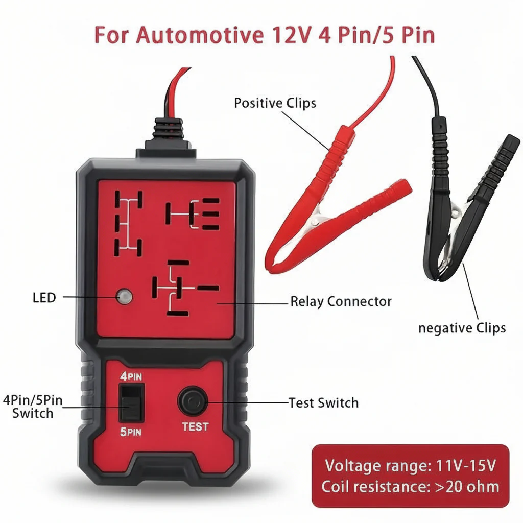 Car Battery Tester 12V LED Relay Voltage Testing Tool