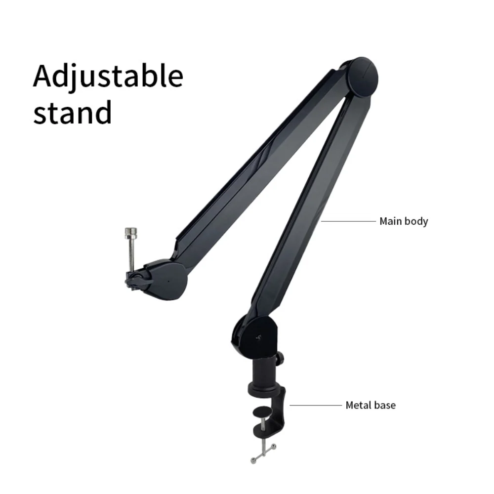 Microphone Stand Adjustable Desk Boom Arm Cable Management
