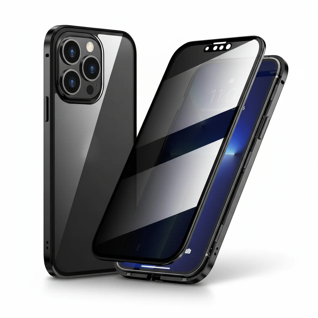 Phone Case Privacy Anti Spy 360 Degree Tempered Glass Cover