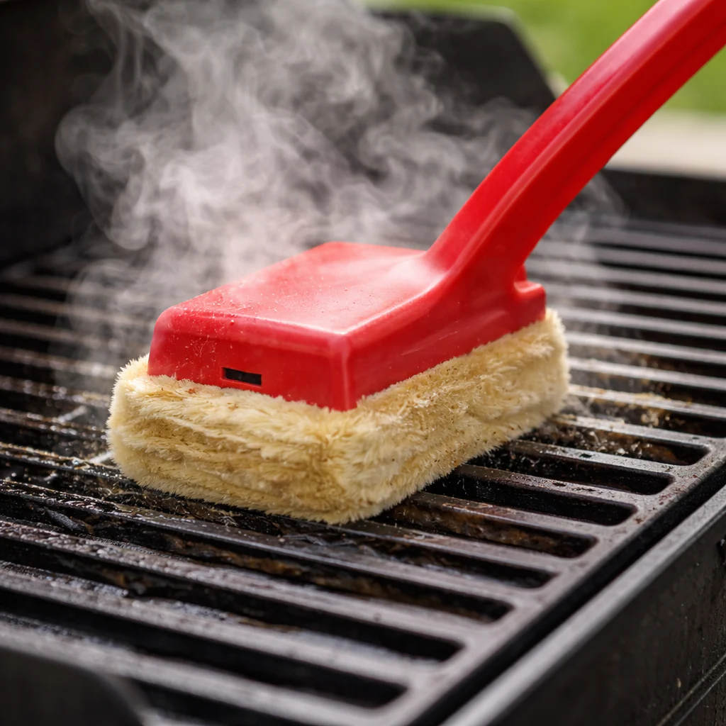Grill Cleaning Brush Steam Scrubber Long Handle BBQ Tool