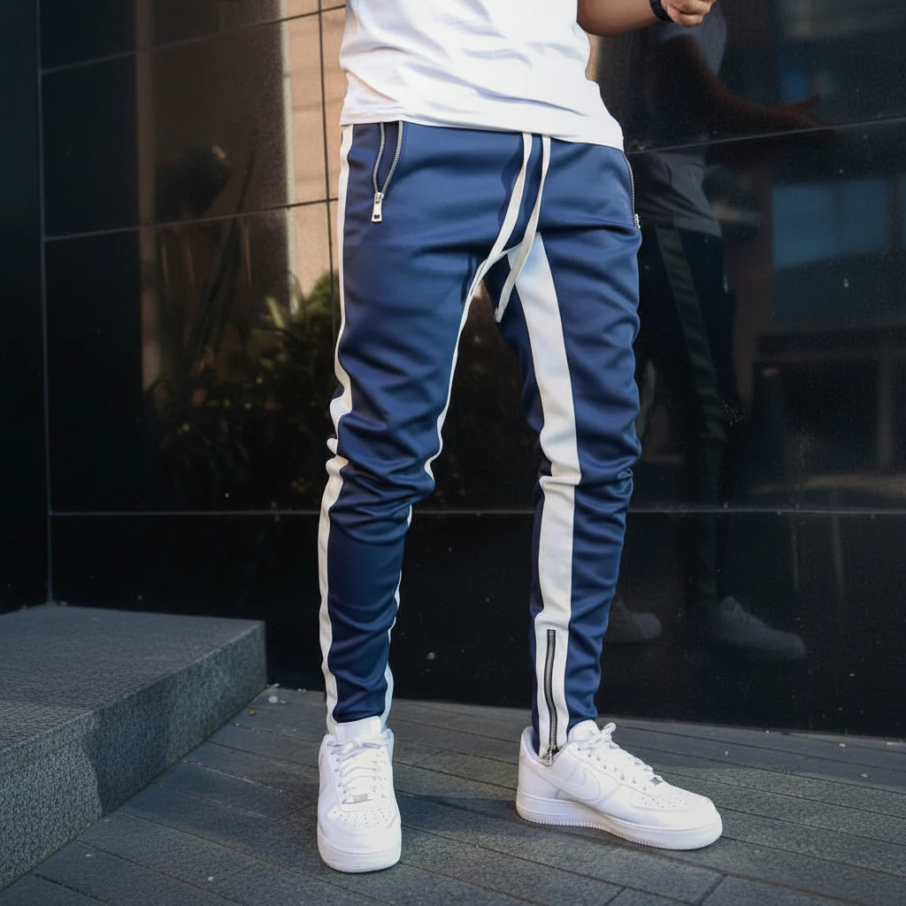 Joggers Men Slim Fit Side Stripe Athletic Sweatpants