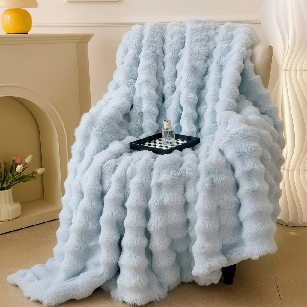 Throw Blanket Faux Fur Plush Soft Cozy Sofa Bed Cover