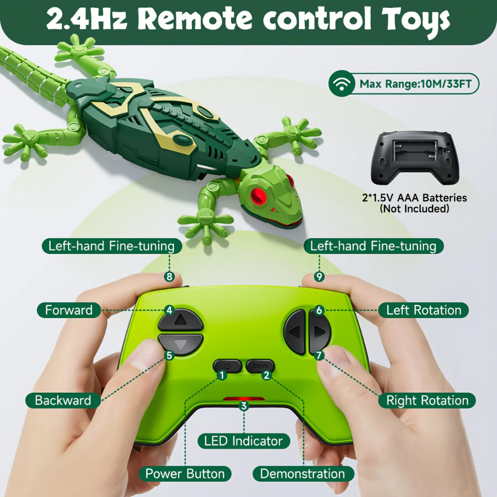 Kids Toy Remote Control Lizard Wall Climbing Action Design