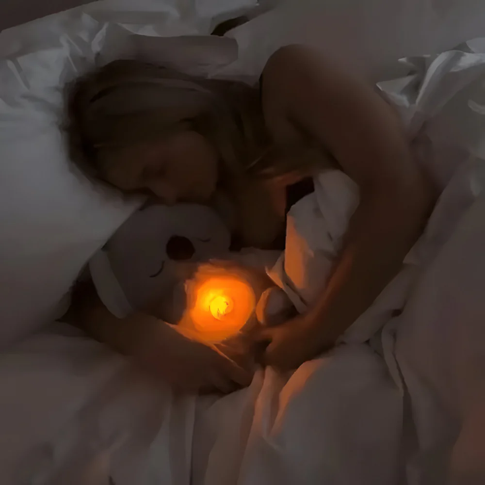 Baby Sleep Toy Breathing Light Plush Bear