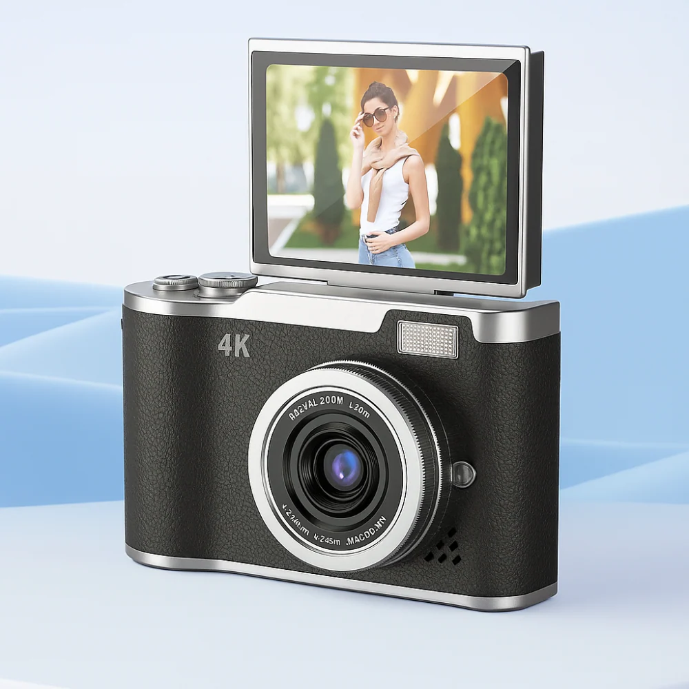 Camera Vlogging Flip Screen 4K Digital Recorder Compact Design