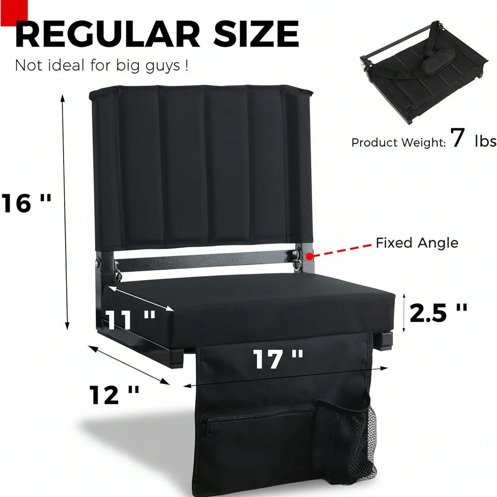 Stadium Seat Padded Folding Bleacher Chair Backrest