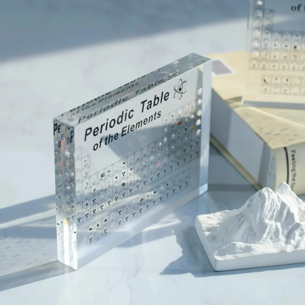 Periodic Table Acrylic Display Real Elements LED Light