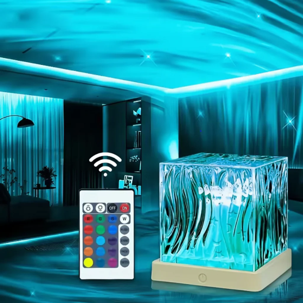 LED Night Light RGB Crystal Projector Lamp Bedroom Decor