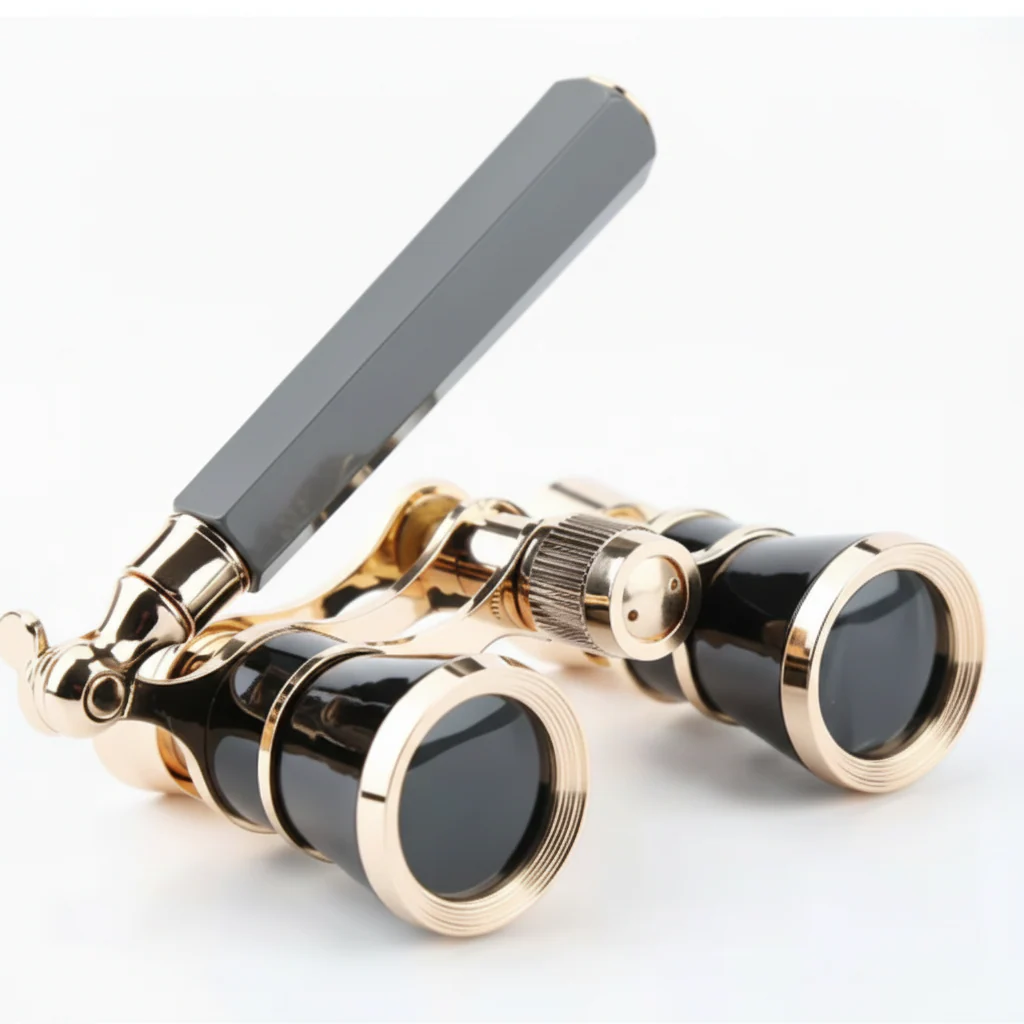 Opera Glasses Theater Binoculars Foldable Handle Clear Optics