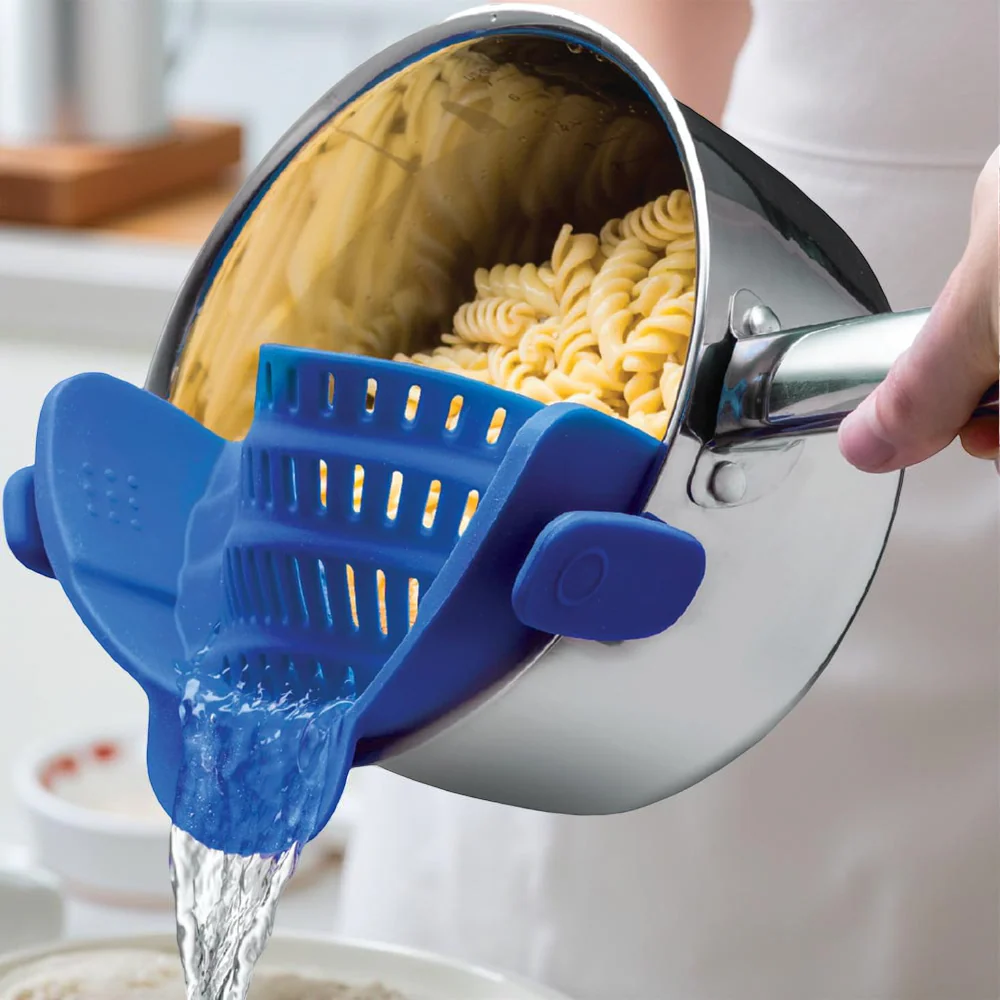 Kitchen Strainer Clip Style Pot Pasta Colander Silicone