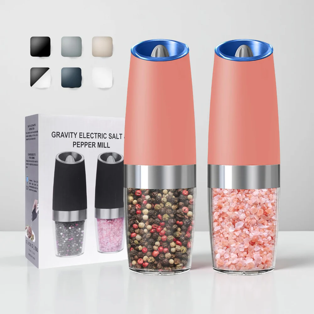 Salt Pepper Grinder Electric Gravity Adjustable Set