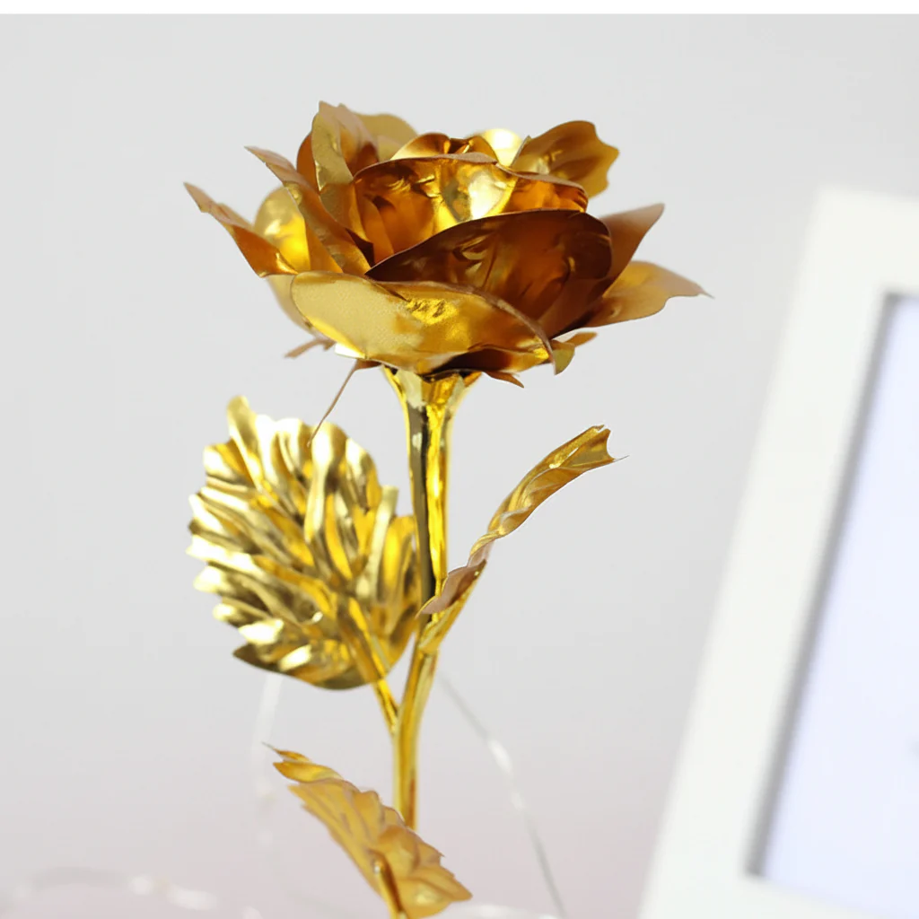 Table Lamp Glass Dome Rose Led Lights Wooden Base