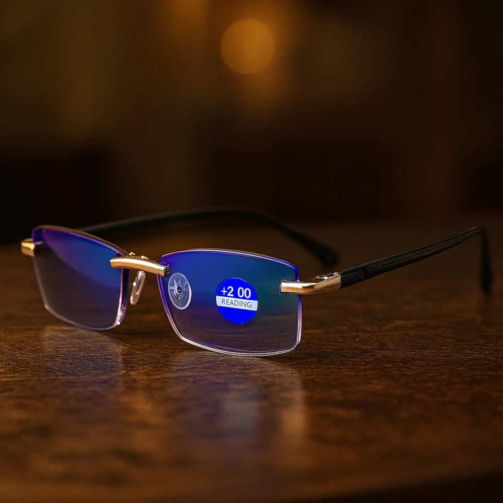 Reading Glasses Progressive Photochromic Titanium Frame Eyewear