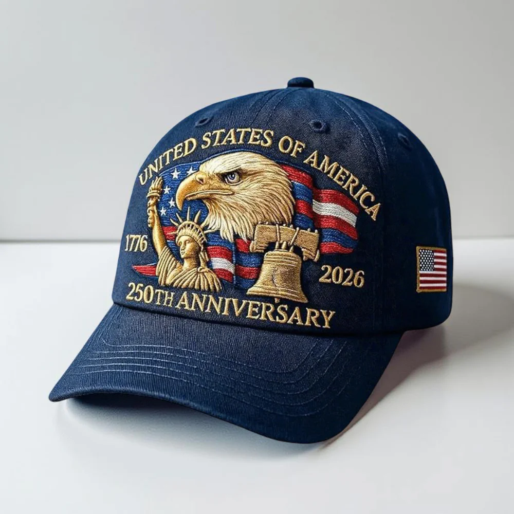 Men’s Baseball Cap Patriotic Eagle 250th Anniversary Veterans Hat