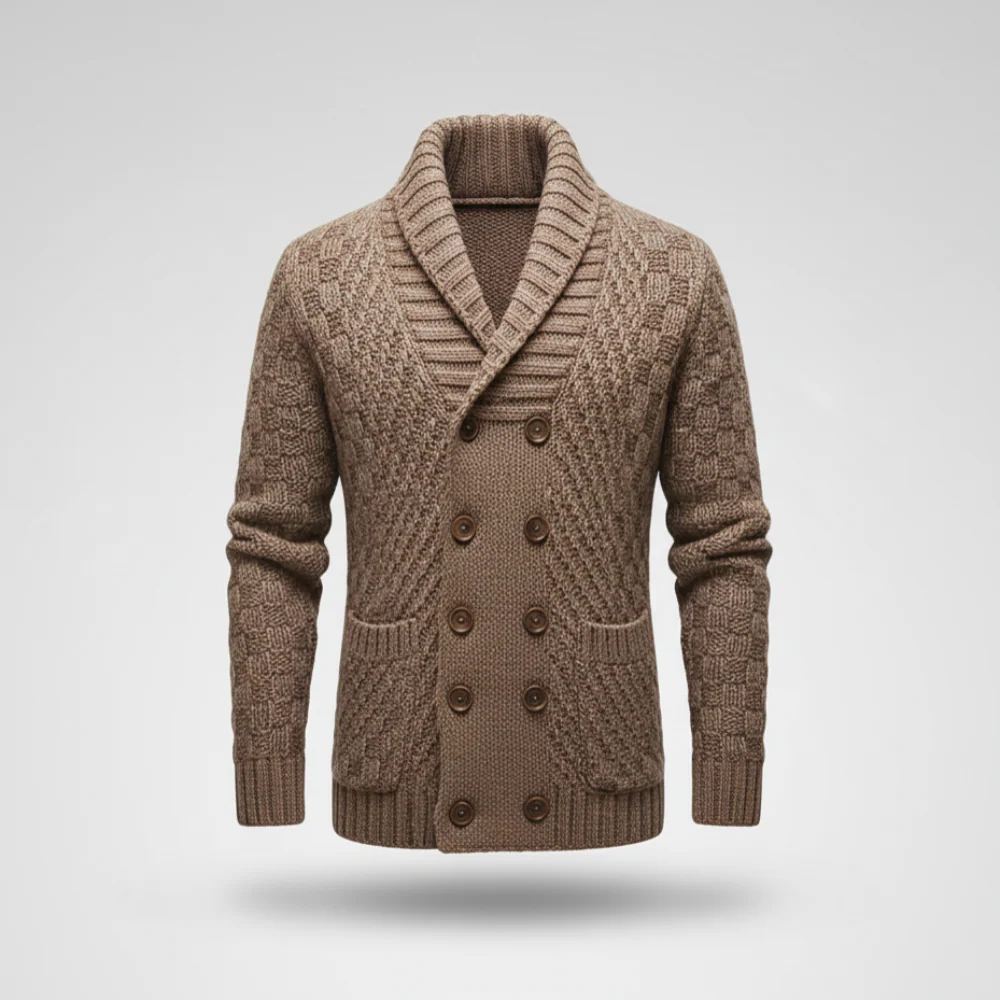 Men’s Jacket Knit Shawl Collar Long Cardigan